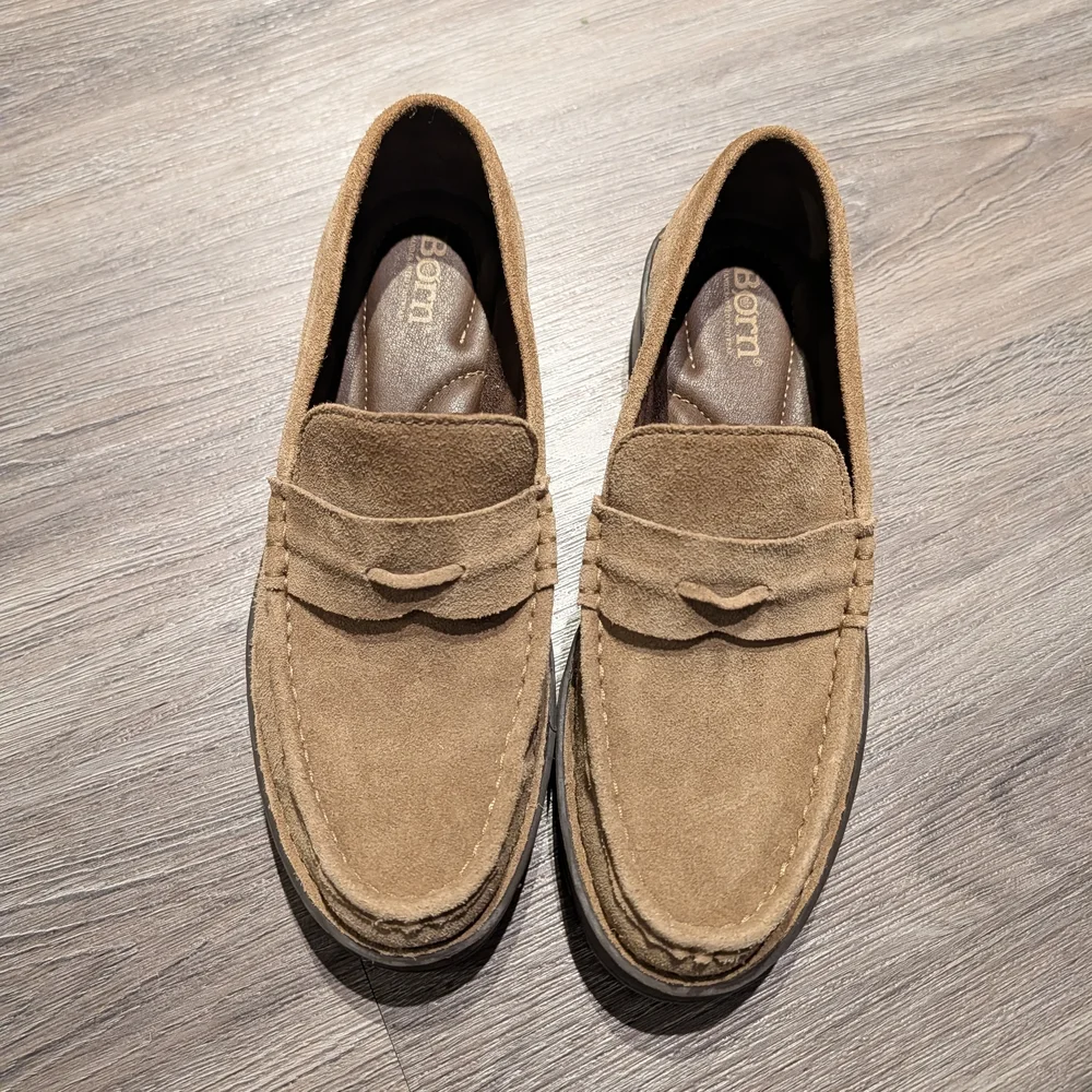 Born Tan Suede Loafers - Picture 1 of 4